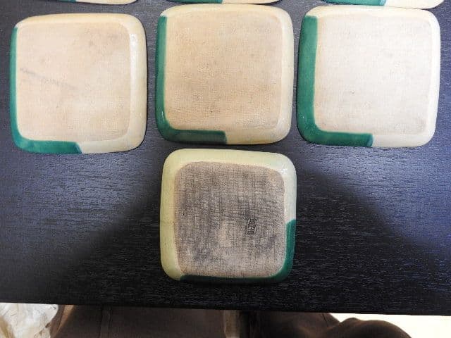 萬古作　雲鶴模様　手塩皿　１０客　保存箱　MA１４３