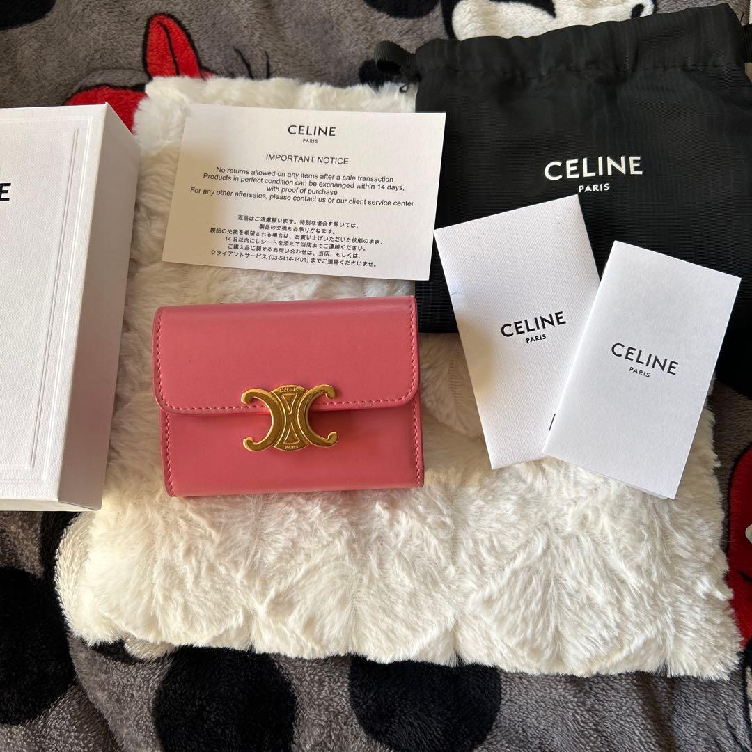 CELINE ピンク 三つ折り財布