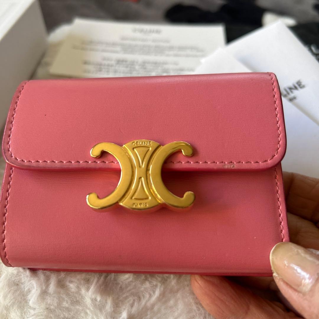 CELINE ピンク 三つ折り財布