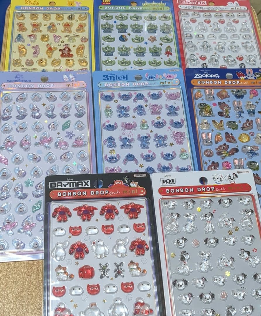 ボンボンドロップシール ミニ ディズニー8種類
