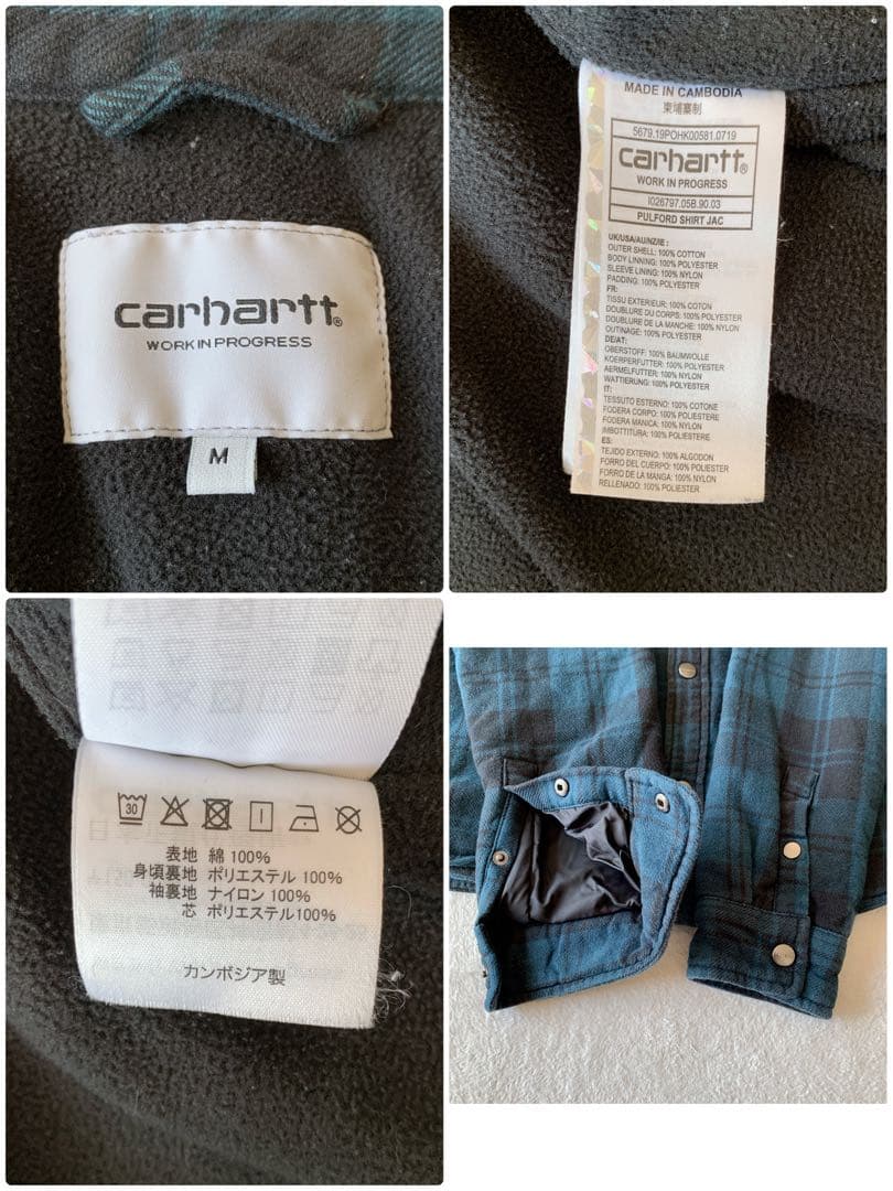 人気 CARHARTT WIP チェック シャツ ジャケット 裏地 フリース