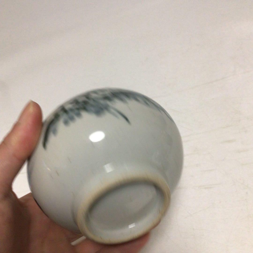 古伊万里　染付油壺（あぶらつぼ）　龍　青魚模様の陶器小瓶