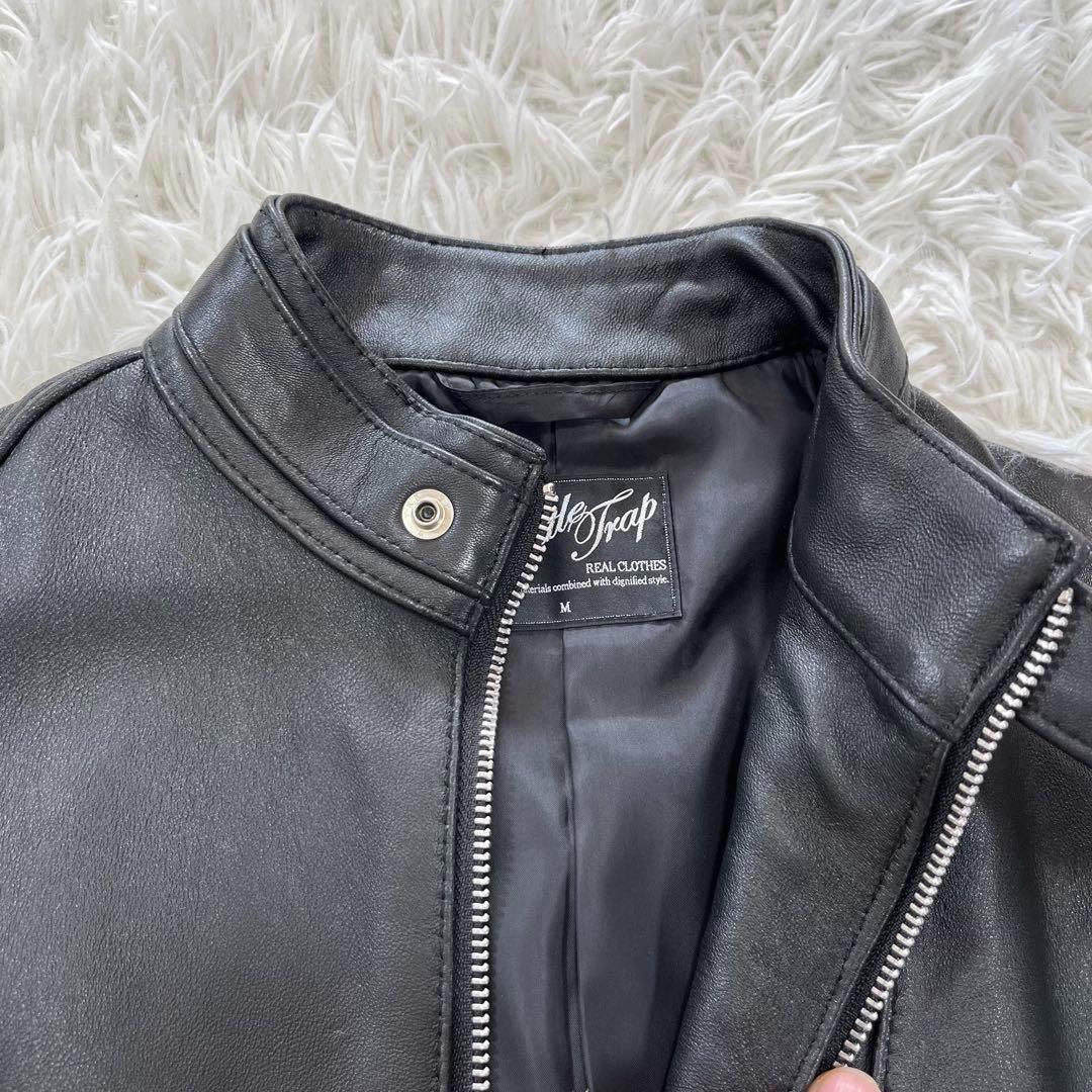 ラトルトラップ　シングルライダースジャケット　羊革　 ソフトレザー　Mサイズ