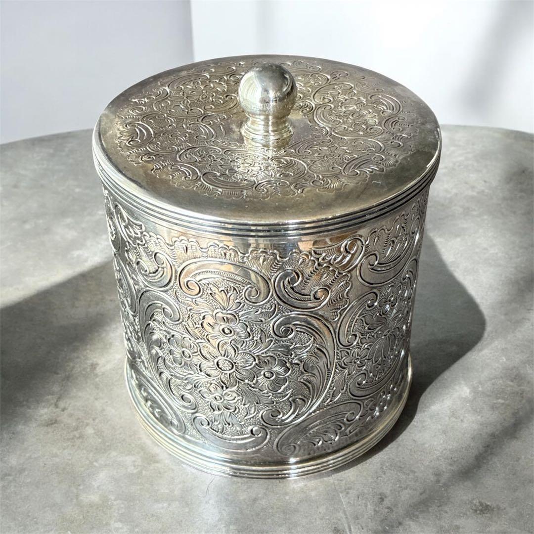 英国 Barker Ellis アンティーク ティーキャディ シルバープレート