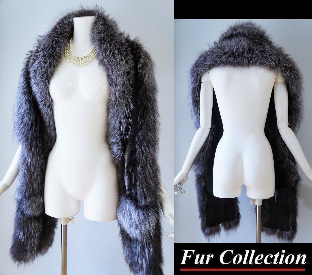 街中で風を切って歩きたい☆フォックスファーストール新品毛皮ショールロングマフラー