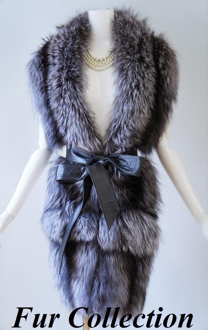 街中で風を切って歩きたい☆フォックスファーストール新品毛皮ショールロングマフラー