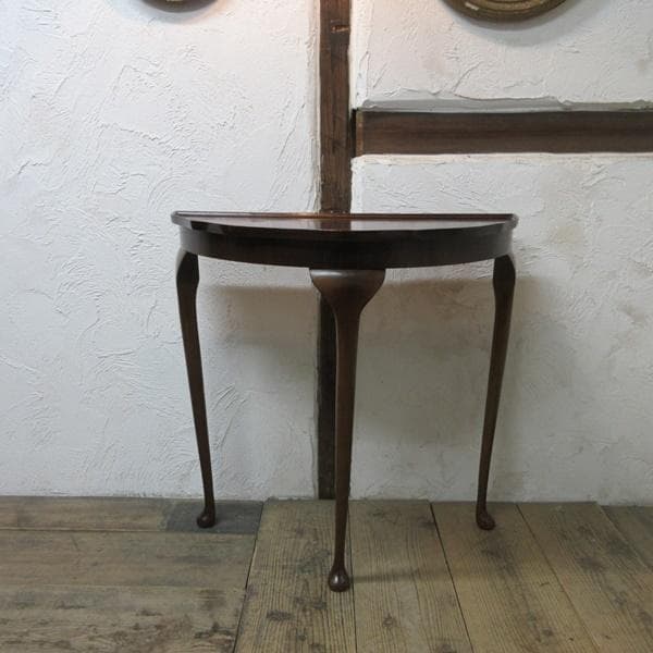 イギリス アンティーク 家具 コンソールテーブル ハーフムーン 英国 6226c