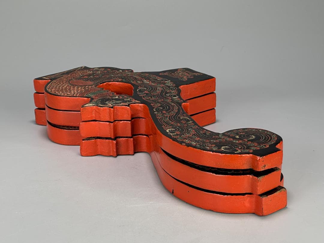 折り畳み花台　漆器　机　卓　タイ　美品