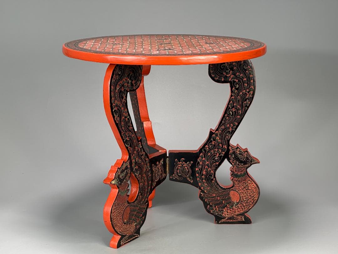 折り畳み花台　漆器　机　卓　タイ　美品