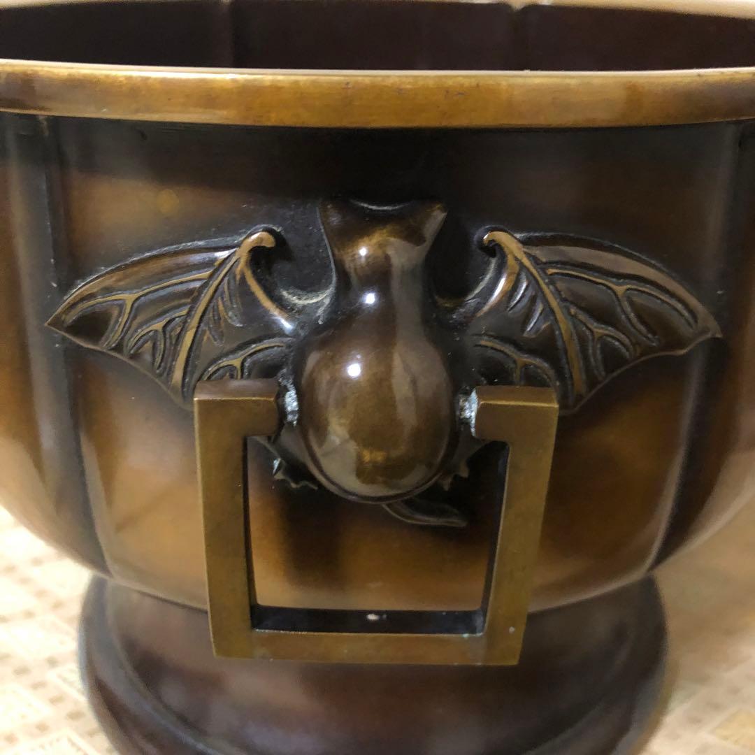 茶道具　金谷五郎三郎　唐銅火鉢　瓶掛