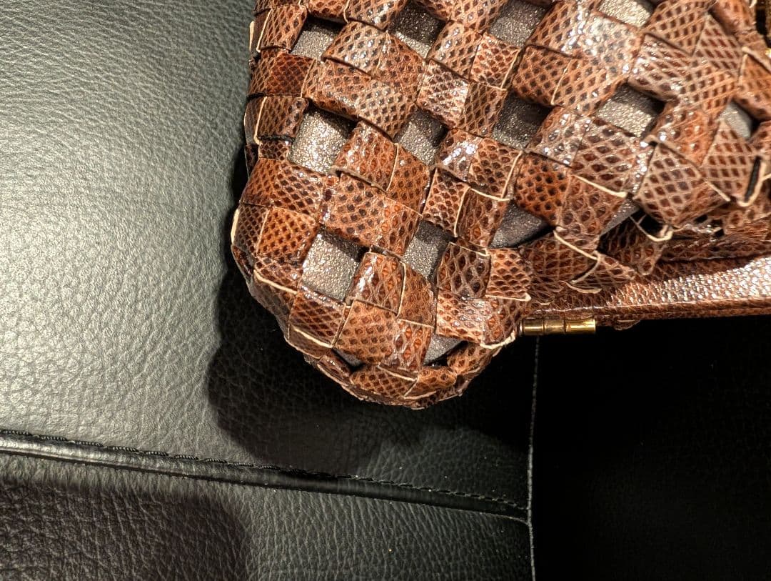 Bottega Veneta ブラウン 編み込みハンドバッグ