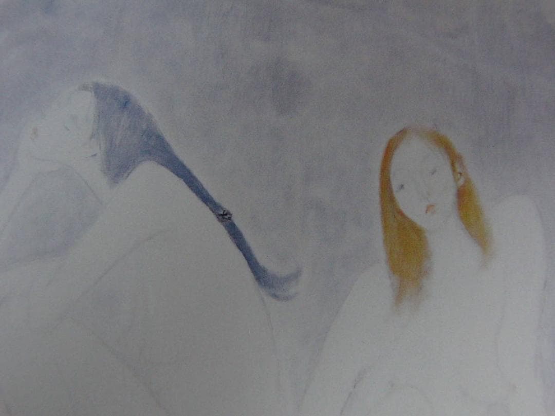 矢島俊一、【千、お梶】、希少な額装用画集より、新品額装付、状態良好