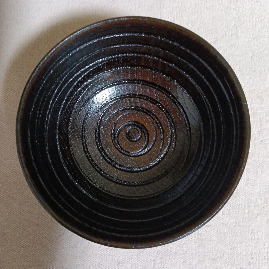 篭付汁椀六客　乱筋亀甲　ビンテージ　5070-01