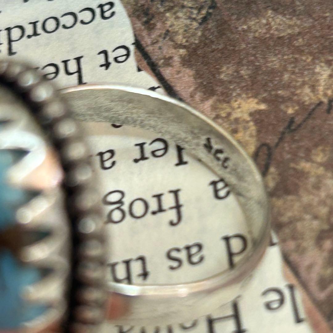 けーい 70s ヴィンテージ ターコイズ リング 23号 指輪 シルバ