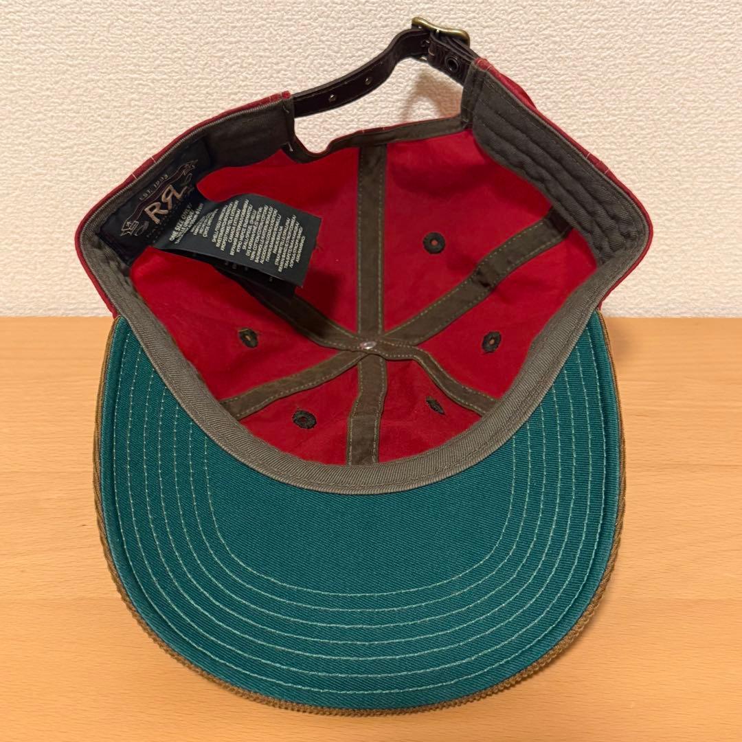 新品【RRL】コーデュロイビル オイルクロス ボール キャップ