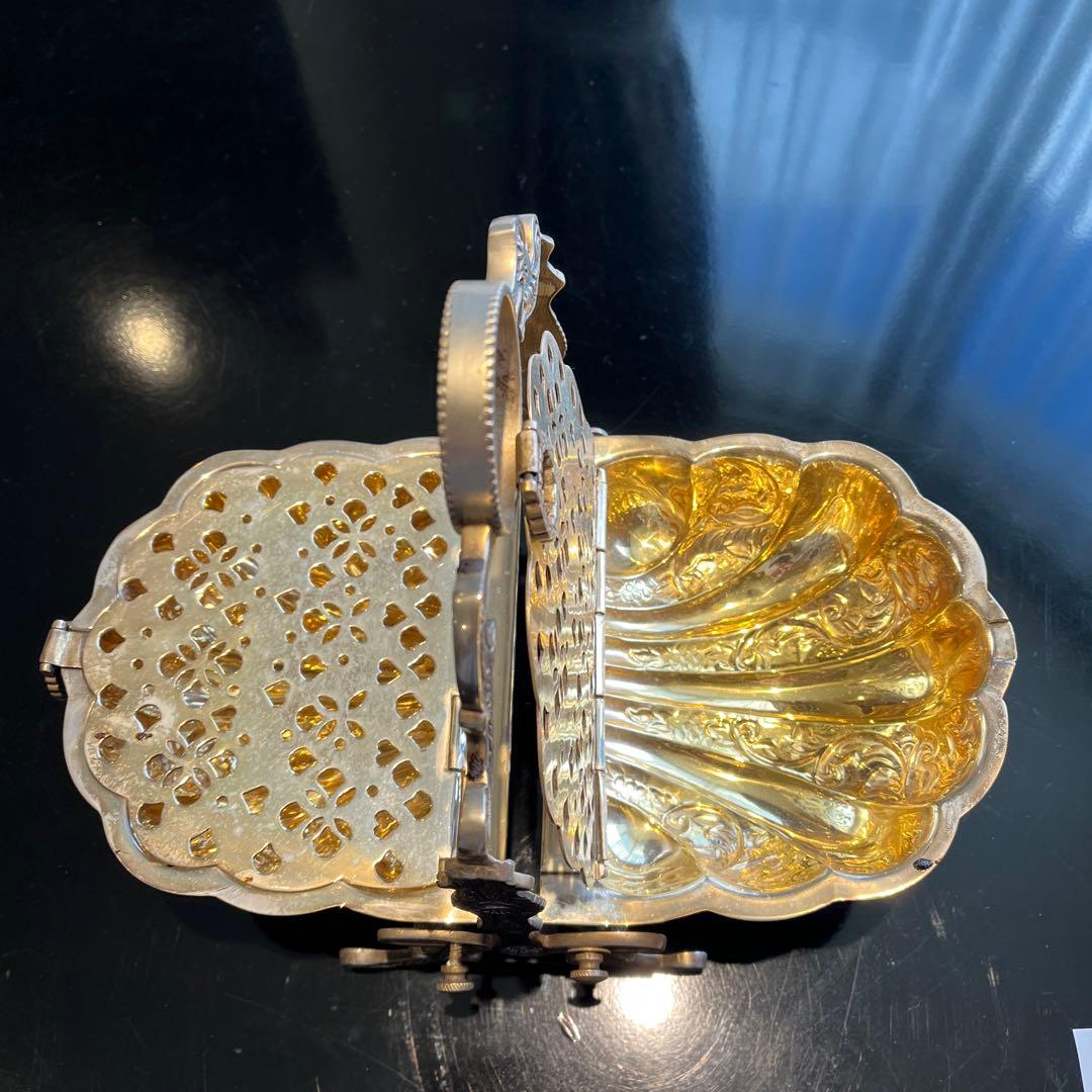 アンティーク　銀製　クッキー入れ