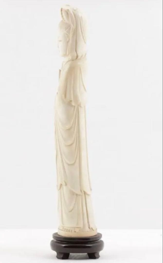 極上古美術品　マンモス　観音菩薩立像 40cm 1.1Kg