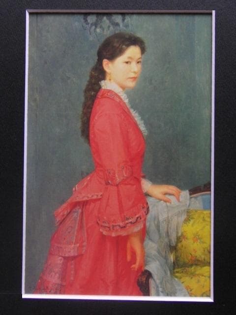 中山忠彦、紅衣、希少な画集より、新品高級額・額装付、状態良好