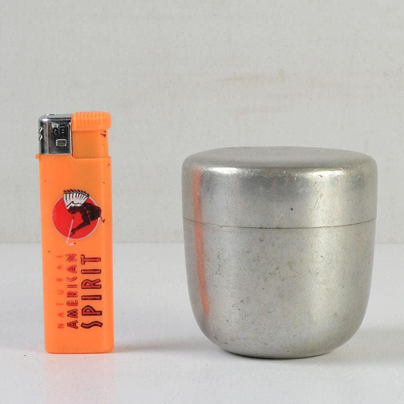 茶道具　本錫製　棗　時代箱　V　9414