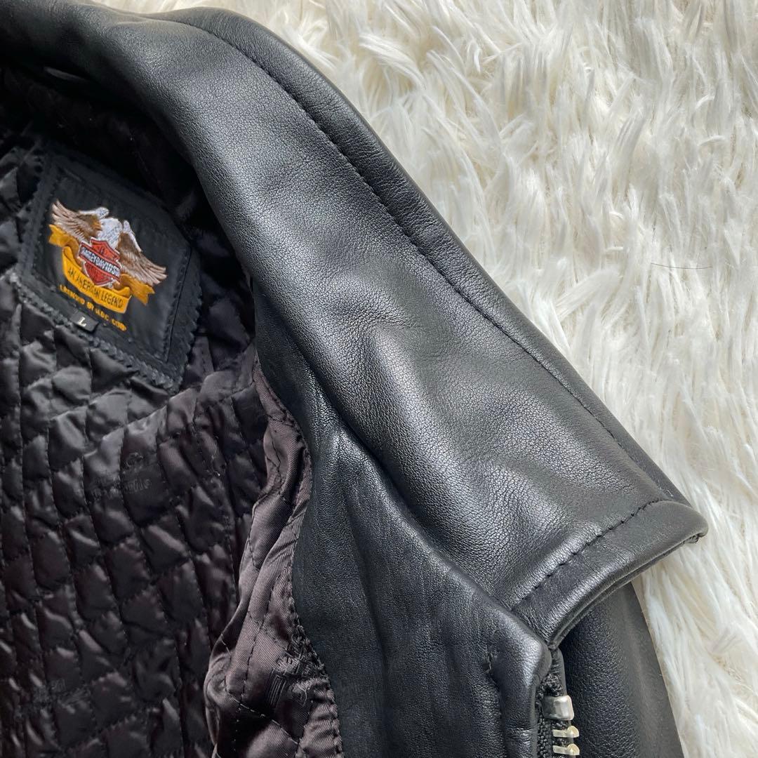 人気✨ハーレーダビッドソン　レザージャケット　シングルライダース　L ブラック