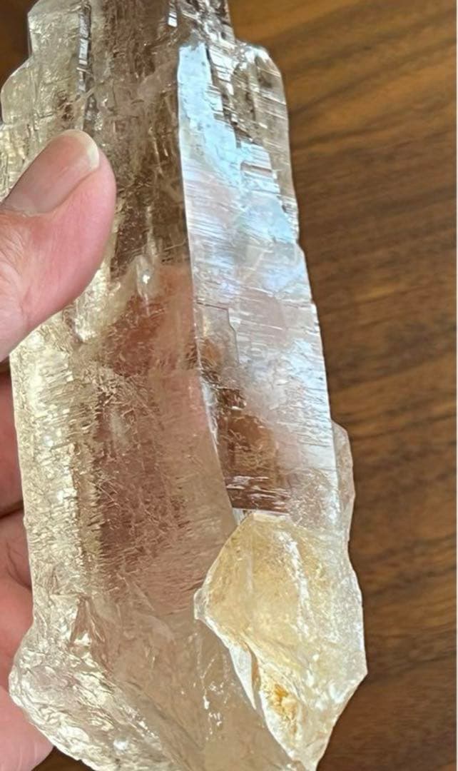 【希少】天然非加熱 シトリン カテドラル原石 555g 高透明　単結晶　黄水晶