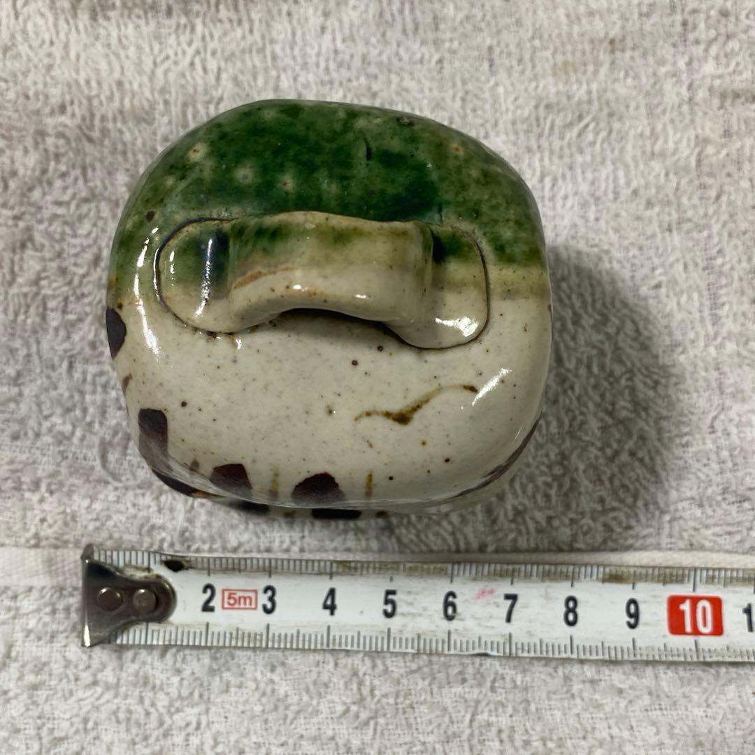 J-41 香合　織部焼　茶道具　アンティーク　インテリア　雑貨　美術品　工芸品