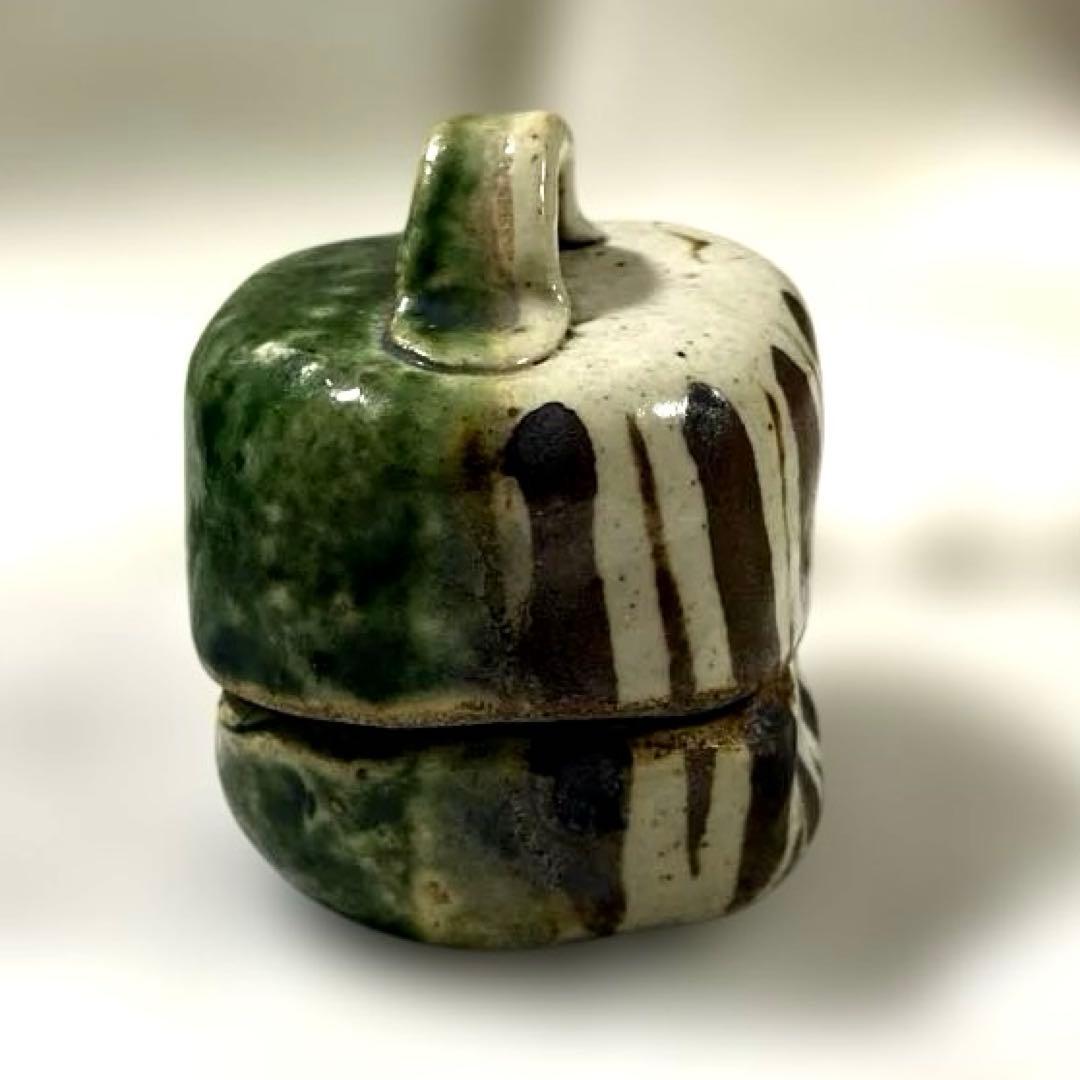 J-41 香合　織部焼　茶道具　アンティーク　インテリア　雑貨　美術品　工芸品