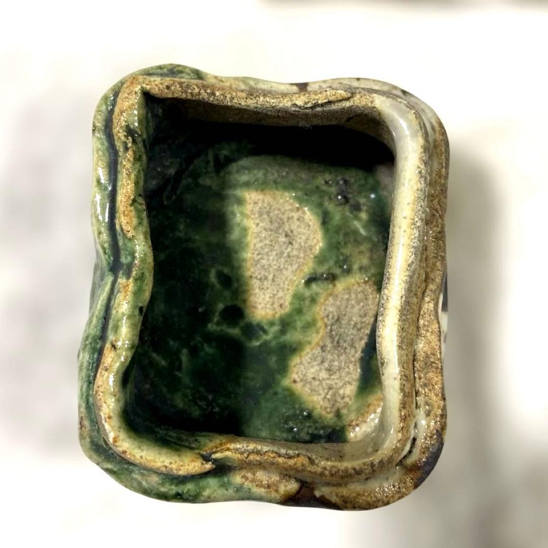 J-41 香合　織部焼　茶道具　アンティーク　インテリア　雑貨　美術品　工芸品