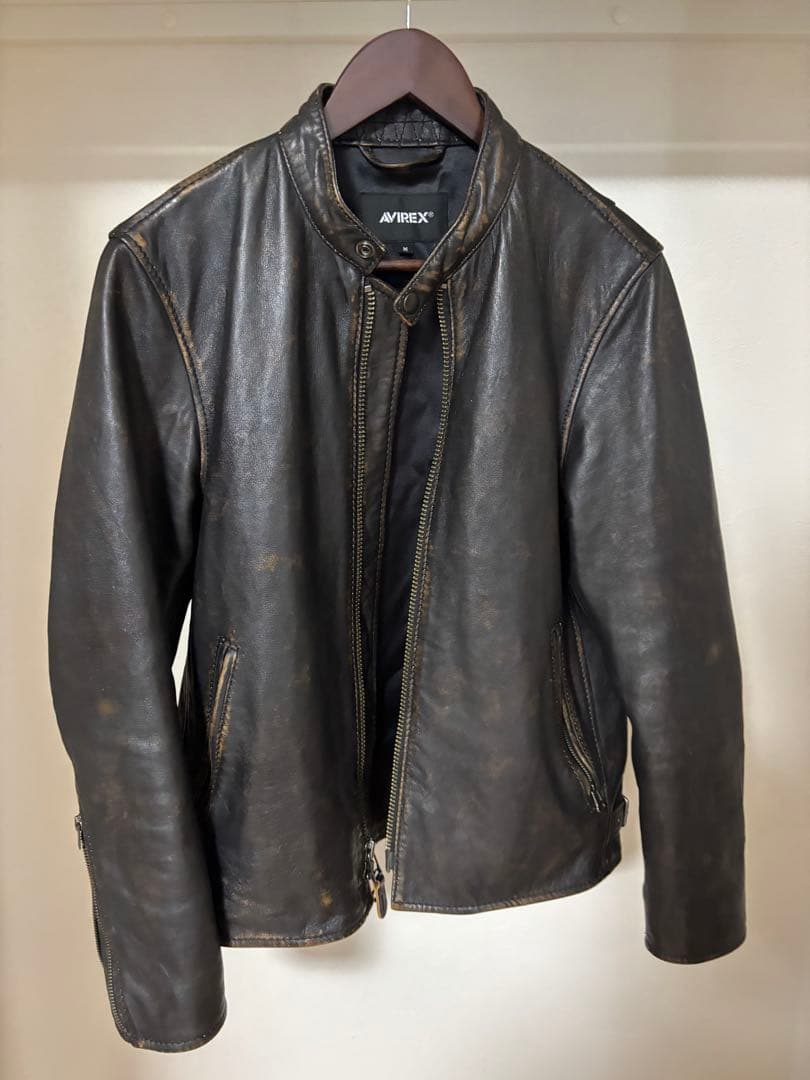 AVIREX シングルライダース エイジドレザー
