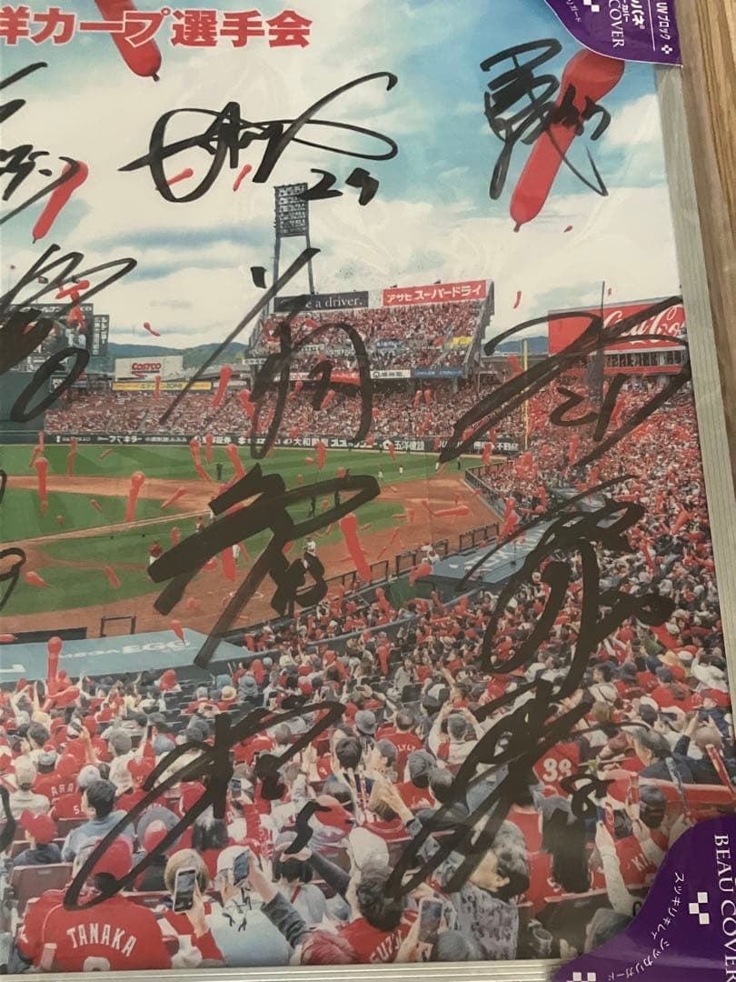 ご*ん様 広島東洋カープ2025年選手会サイン入り写真パネル【非売品】