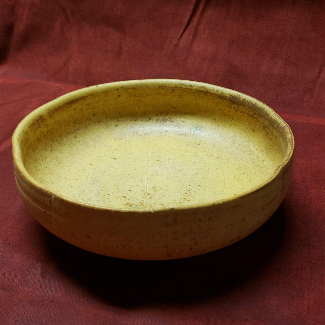 黄瀬戸焼　瀬津義雄作　輪花鉢　値下げ中！