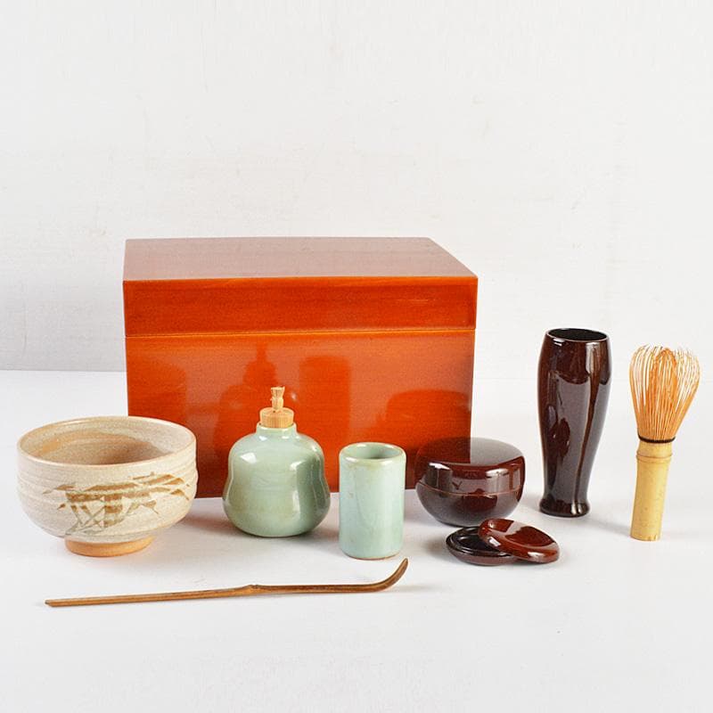 茶道具　利休茶箱　茶碗　棗など　八点　一式　V　R7520