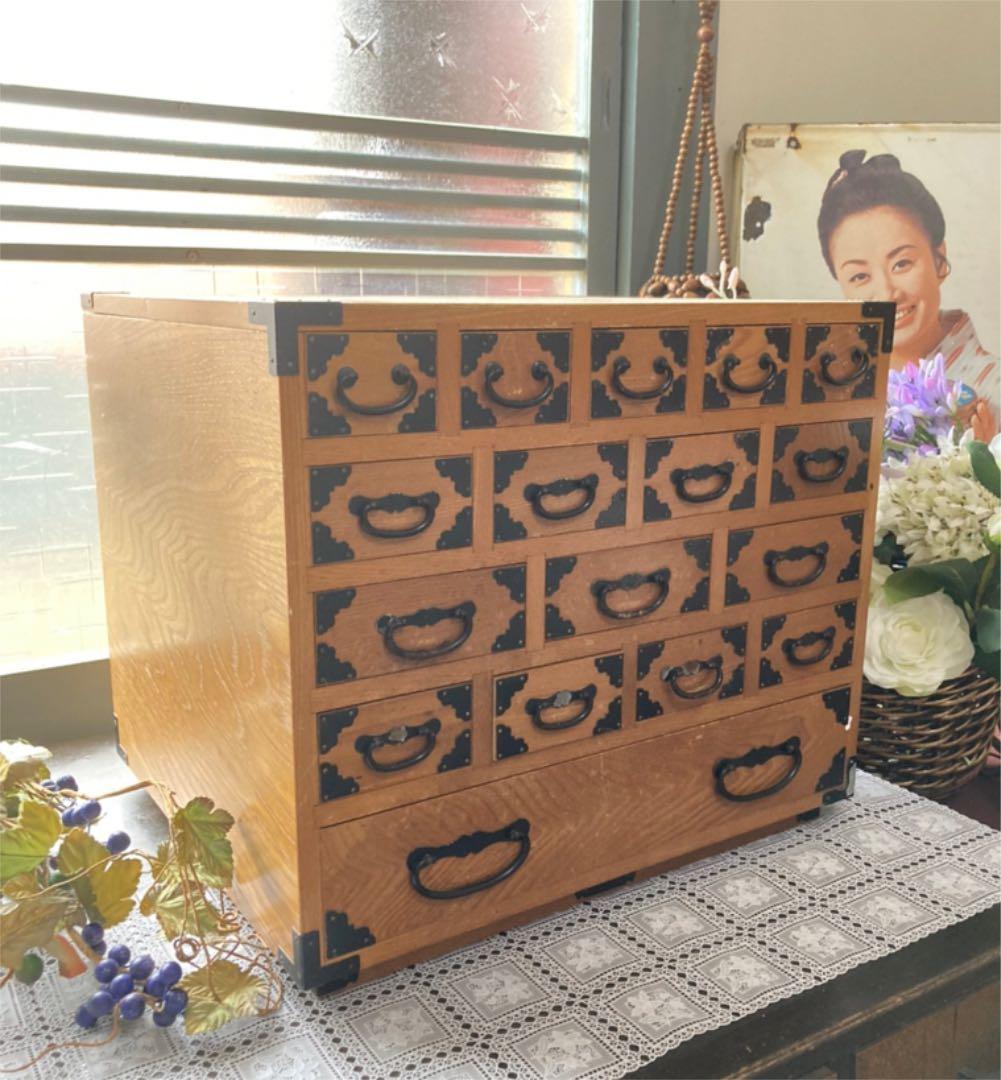 げん＊時代箪笥 当時物 薬箪笥 小引き出し インテリア 昭和レトロ 小物入