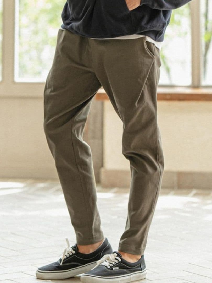 CAMBIO サルエルテーパードパンツ オリーブ色