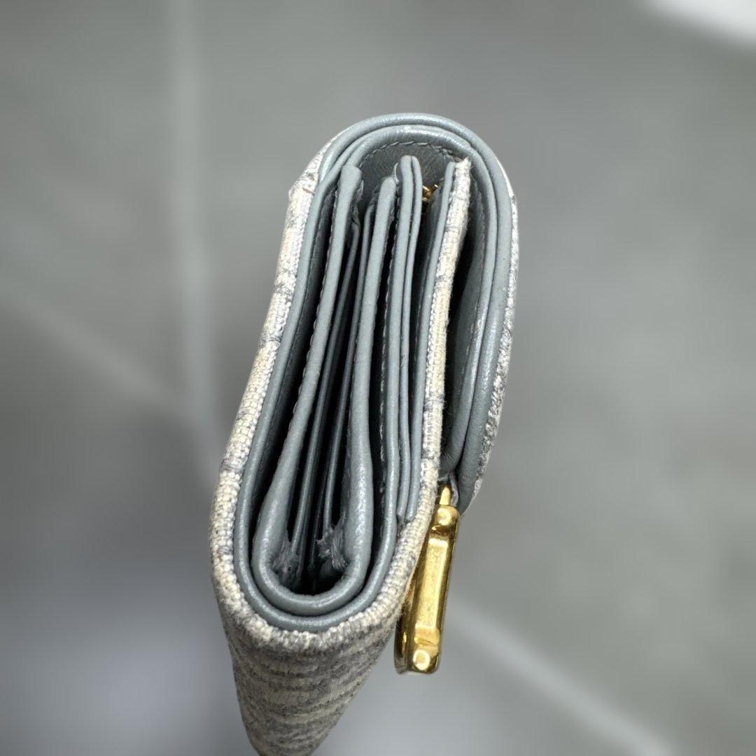 DIOR 三つ折り 財布　サドル　オブリーク　トロッター柄　ロゴチャーム