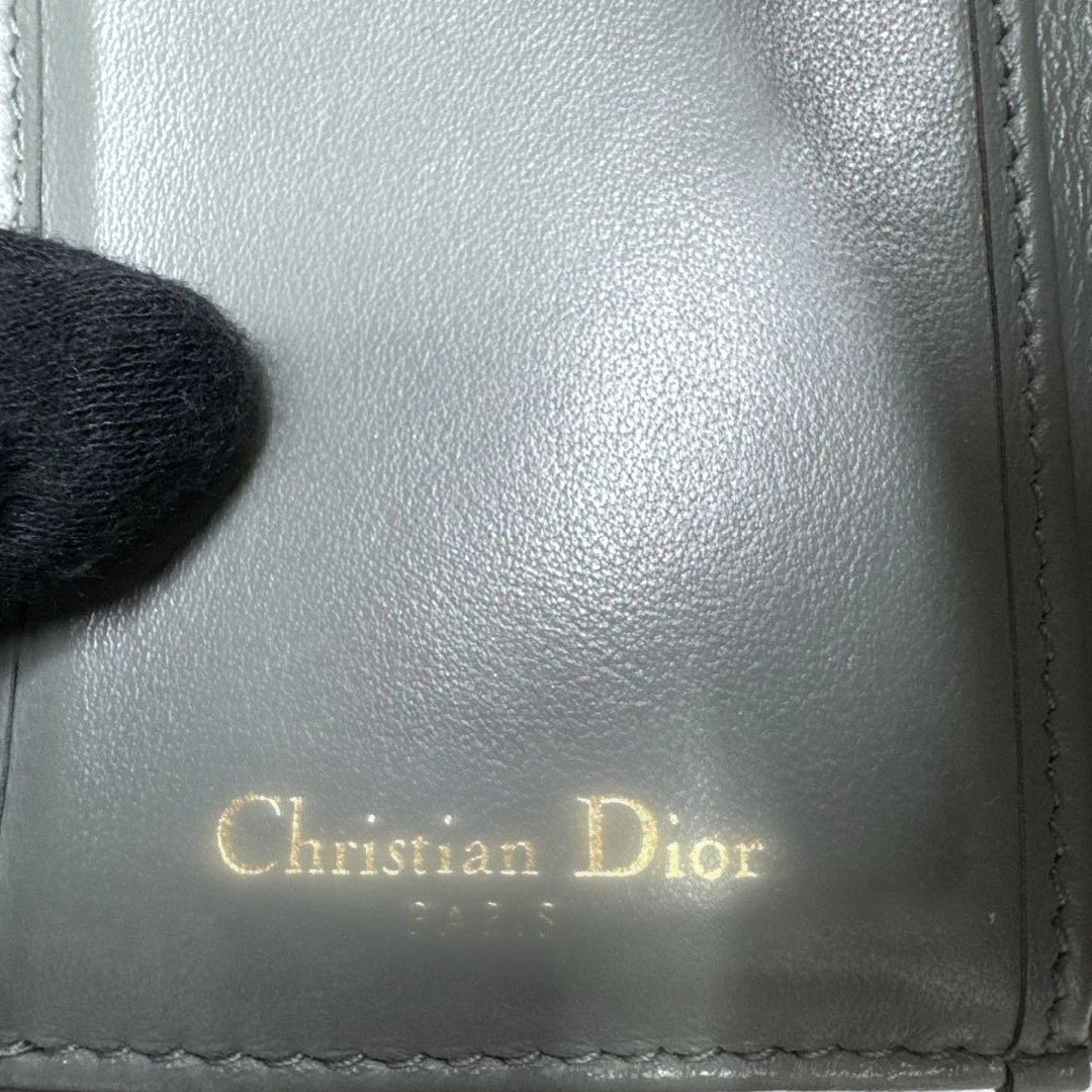DIOR 三つ折り 財布　サドル　オブリーク　トロッター柄　ロゴチャーム