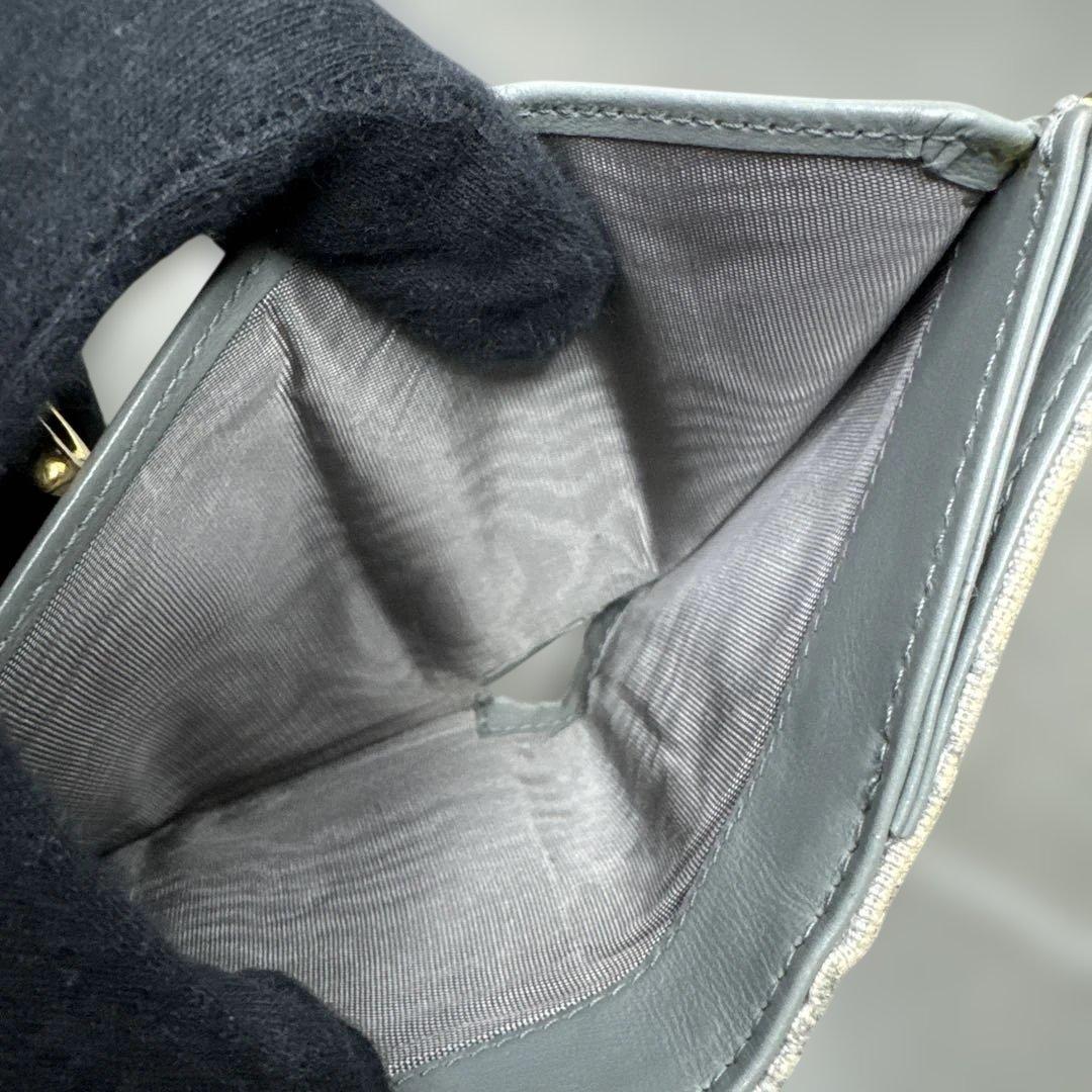 DIOR 三つ折り 財布　サドル　オブリーク　トロッター柄　ロゴチャーム