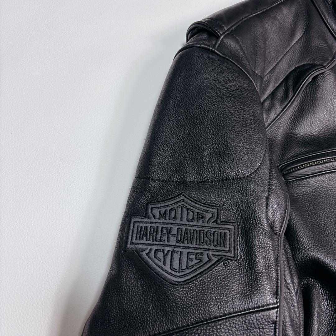 【希少2XLサイズ】美品✨ハーレーダビッドソン シングルライダースジャケット 黒