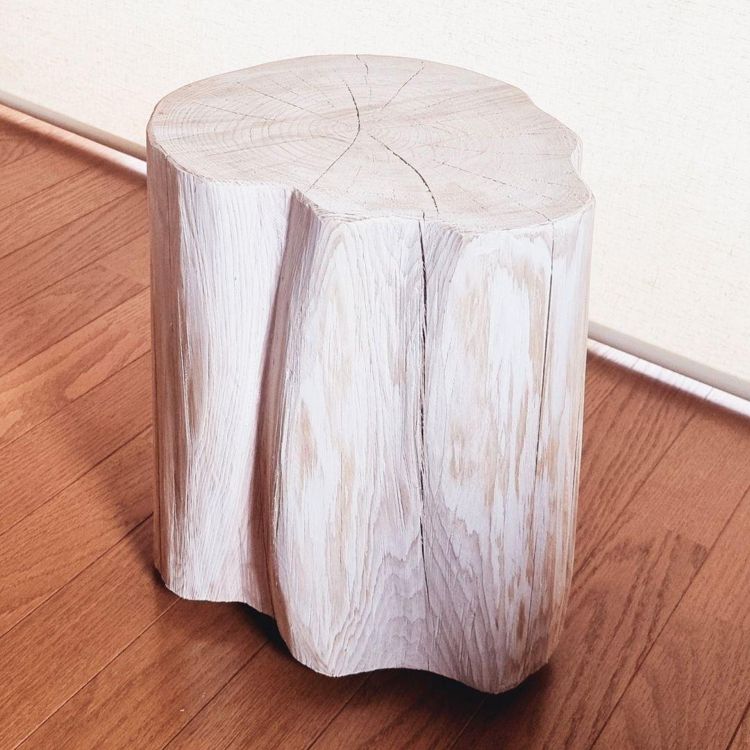 いい香り 東濃ひのき スツール・無垢無塗装・オーガニック・根元フリル