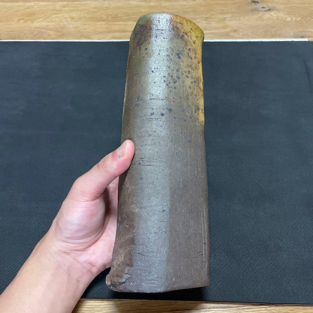 中川伊作　知花南蛮焼き　魚文　花いけ　花生　沖縄