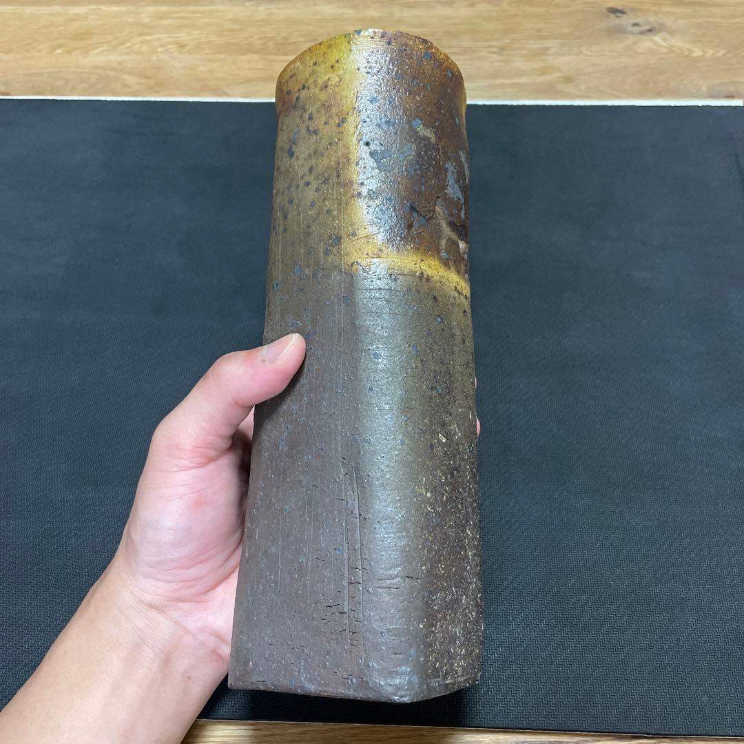 中川伊作　知花南蛮焼き　魚文　花いけ　花生　沖縄