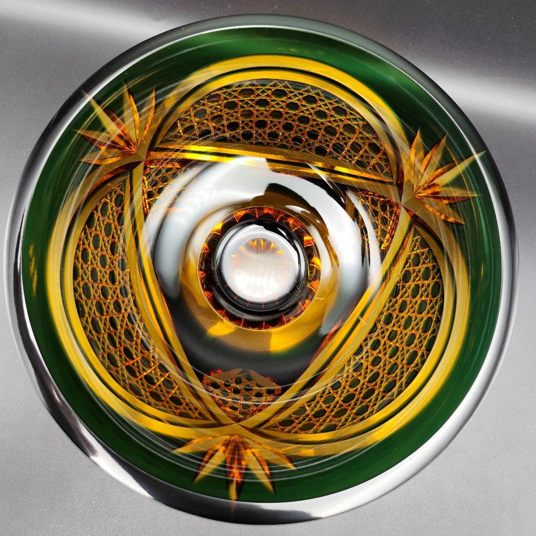 超希少☆未使用美品☆黒木国昭 綾切子 大鉢（切子 江戸切子 薩摩切子）