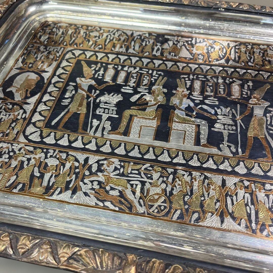 2 金属製　プレート　エジプト　飾り皿