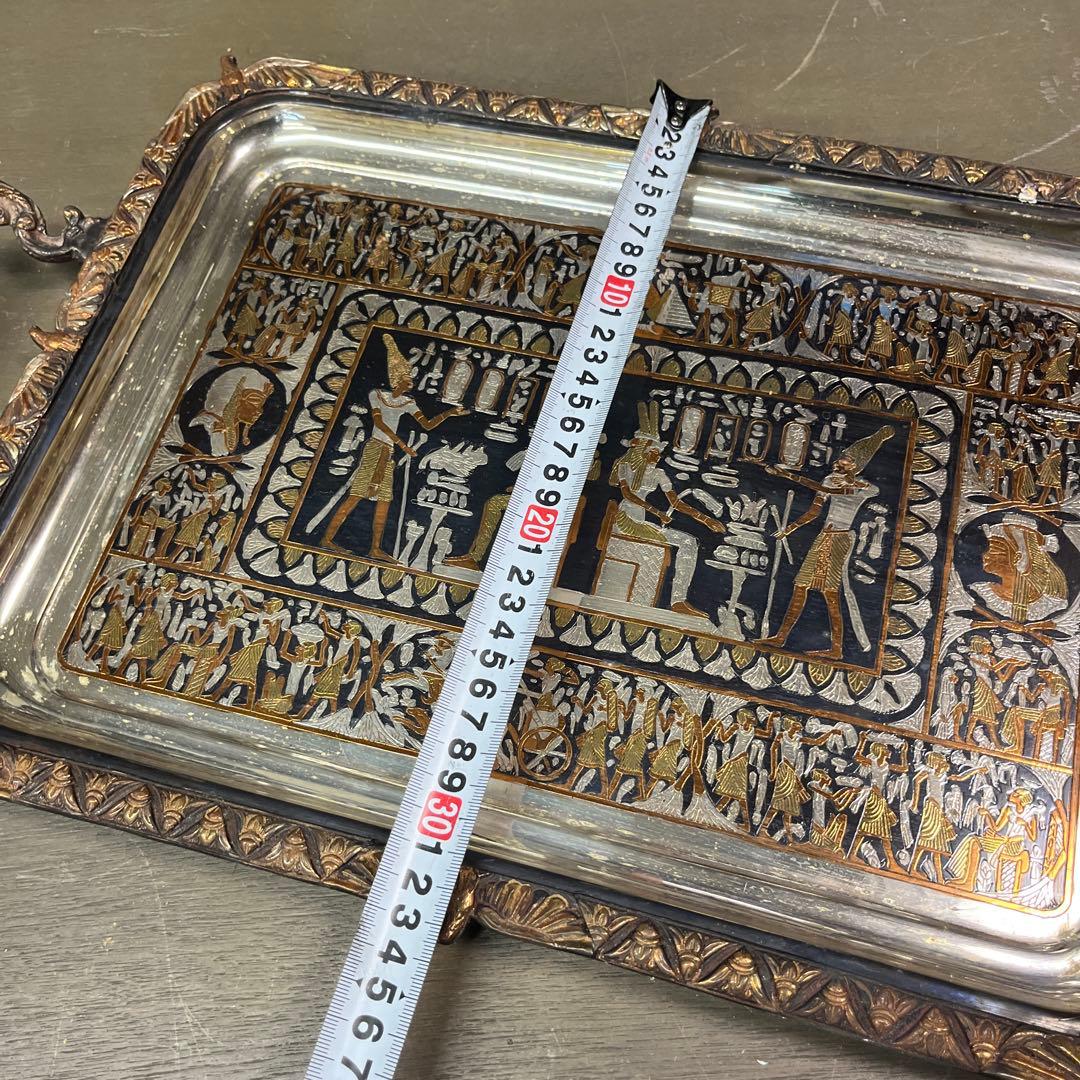 2 金属製　プレート　エジプト　飾り皿