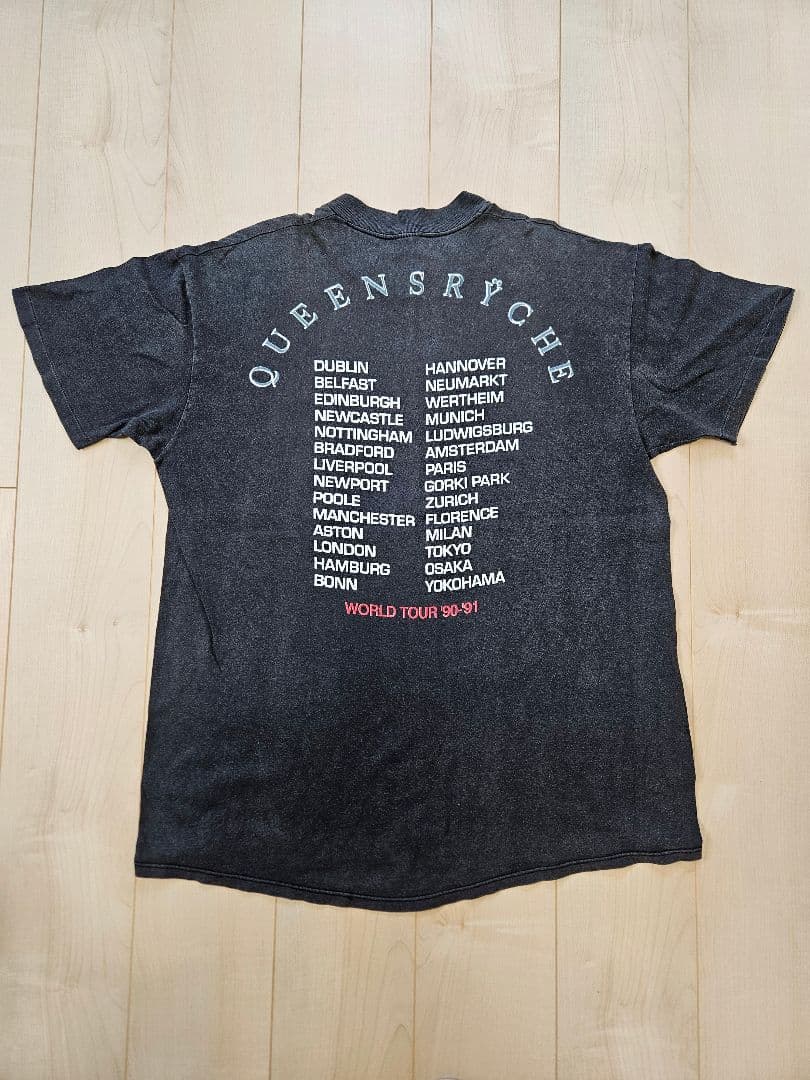 QUEENSRYCHEクイーンズライク　90-91年ワールドツアーTシャツ XL