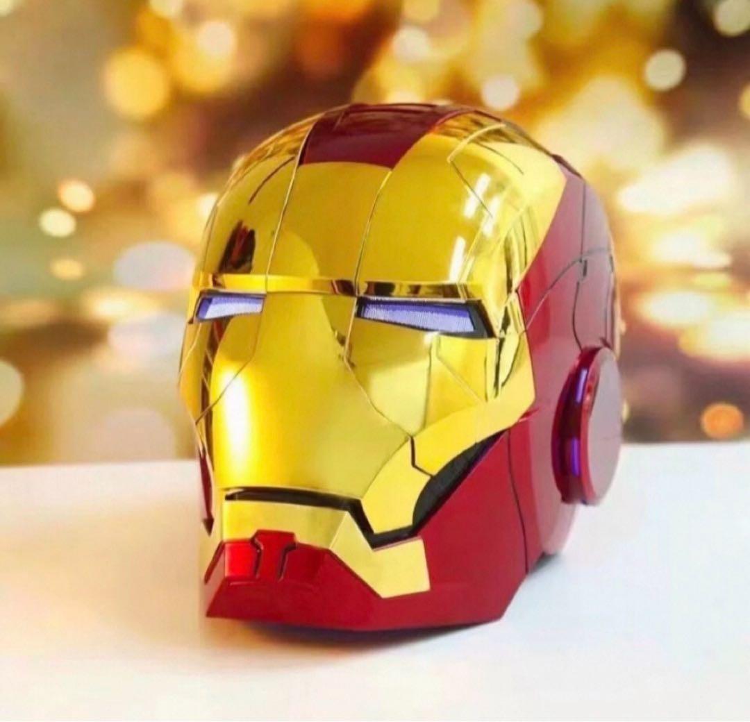 新品AUTOKINGアイアンマン マーク5 MK5 ヘルメットマスク 光ゴールド