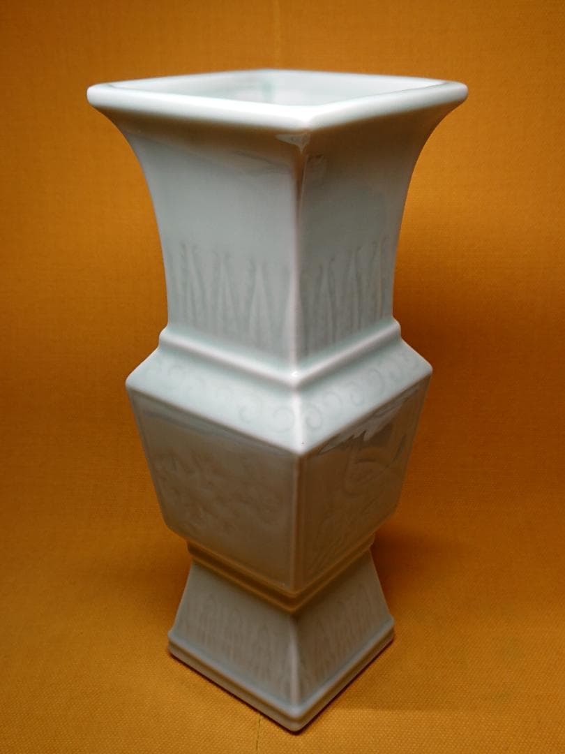 美品　花器　花瓶　陶器　骨董　青磁　置物　インテリア　工芸品　美術品　A2941