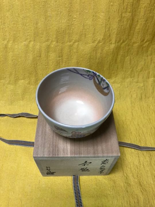 加藤永起作　茶碗　色絵　六瓢四君子