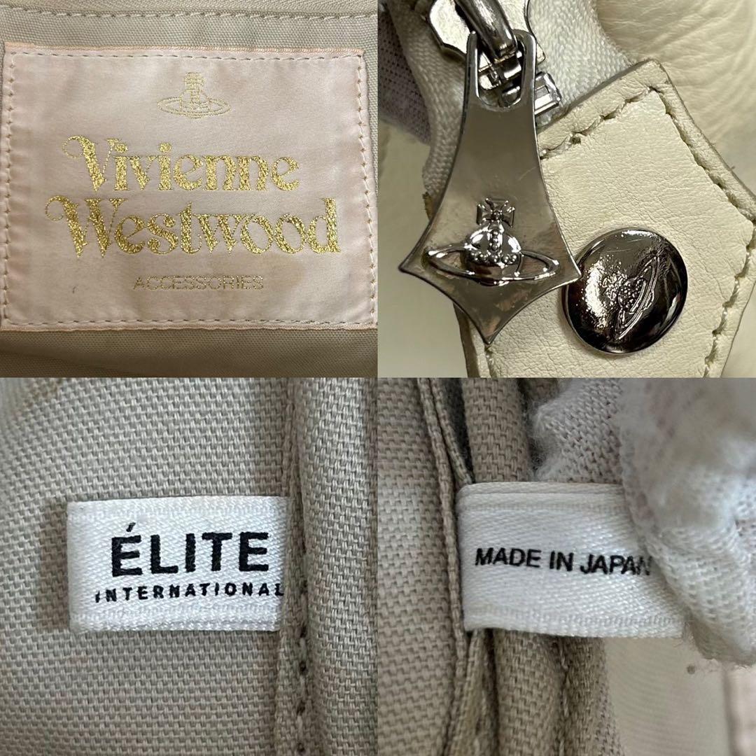 【美品】ヴィヴィアンウエストウッド パンチングレザー トートバッグ 手提げ 白