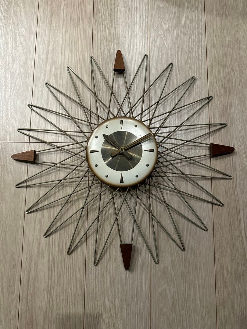 50s60s ドイツ WELBY社 サンバーストクロック ミッドセンチュリー